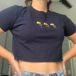 J Galt Crop Top with Daisys